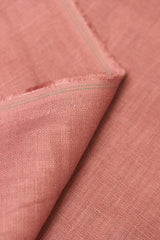 1 Yard Softened Light Rust Pure Linen Fabric Midweight 5.5 oz 54 Inch Solid Weave