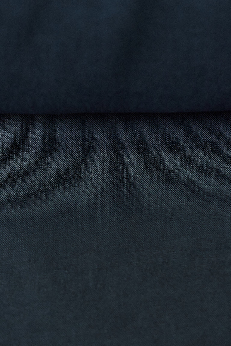 1 Yard Navy Blue Pure Linen Fabric, Softened Midweight 5.5 oz 54 Inch Wide
