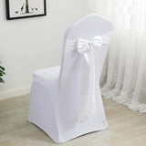 10 Pieces White Polyester Chair Sashes 8"x108" with Serged Edges for Events