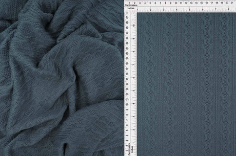 Cable Knit Jacquard Sweater Fabric, Heavyweight Stretch Knit 58/60" Wide