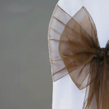10 Pieces Angle End Organza Chair Sashes 12 by 116 inches Chocolate