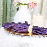 10 Pieces Eggplant Ruffled Spandex Chair Bands for Elegant Wedding Decor 8x13 inches