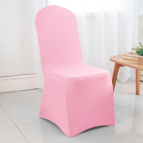 Pink Spandex Banquet Chair Cover with Stretch Fit for Weddings and Celebrations