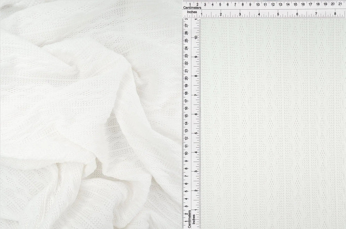 Cable Knit Jacquard Sweater Fabric, Heavyweight Stretch Knit 58/60" Wide
