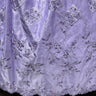 1 Yard Beaded Bridal Lace Fabric Embroidered on 100% Polyester Satin Black 54"