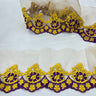 1 Yard Colorful Floral Lace Trimming on Net Mesh | 2.75" Wide | Handmade Embroidered Trim for Dresses & Costumes