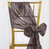 10 Pieces Refined 9.5 by 108 inch Pintuck Taffeta Chair Sashes Chocolate