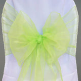 10 Pieces Apple Green Angle End Organza Chair Ties, 12"x116" Party Accessories