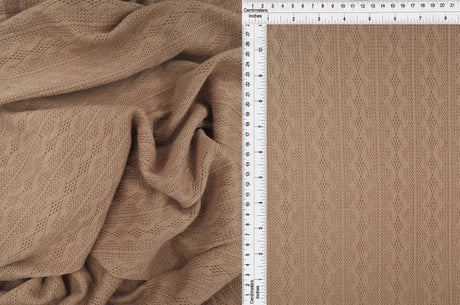 Cable Knit Jacquard Sweater Fabric, Heavyweight Stretch Knit 58/60" Wide