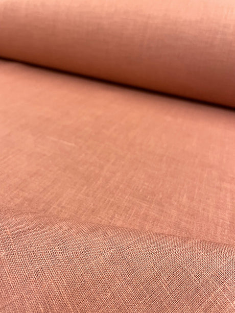 1 Yard Clay Pure Linen Fabric, Softened Finish 5.5 oz Midweight 57 Inches Wide