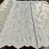 1 Yard Beaded Bridal Lace Fabric Embroidered Floral Satin Gown Couture 54" Width