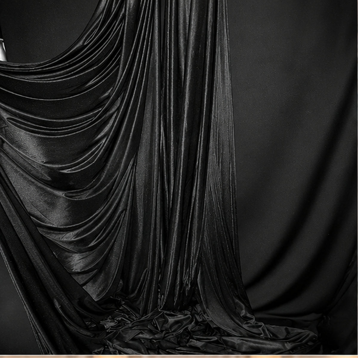 Black Low Stretch Polyester Fabric Extra Wide 108/120 Inch Yard