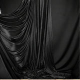 Black Low Stretch Polyester Fabric Extra Wide 108/120 Inch Yard