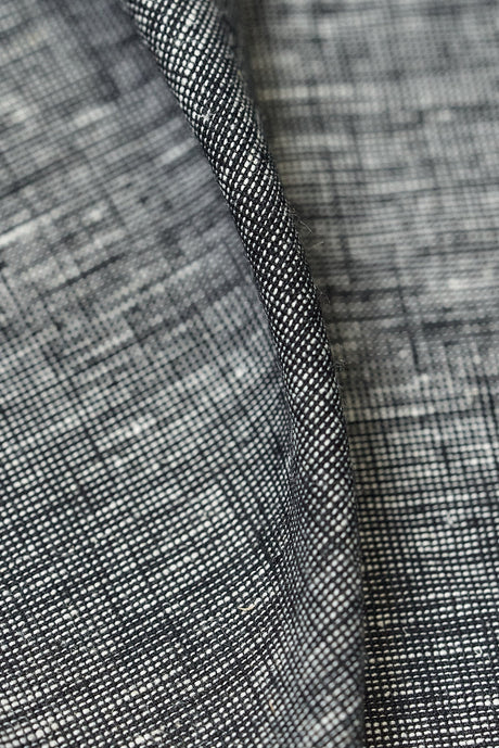 1 Yard Black or Off White 2 Tone Melange Linen Fabric, Midweight Softened 58 Inches Wide