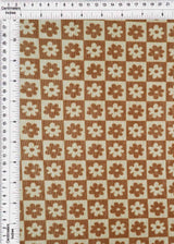 1 Yard Polyester Spandex Mesh Fabric Daisy Floral Print Soft Stretch Lightweight 54" Width