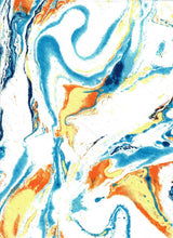 1 Yard Ivory Blue Marble Print Fabric DTY Brushed Knit Soft Stretch 58/60" Wide