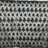 1 Yard Corded Bridal Lace Fabric Embroidered on 100% Polyester Net Mesh 53" Width