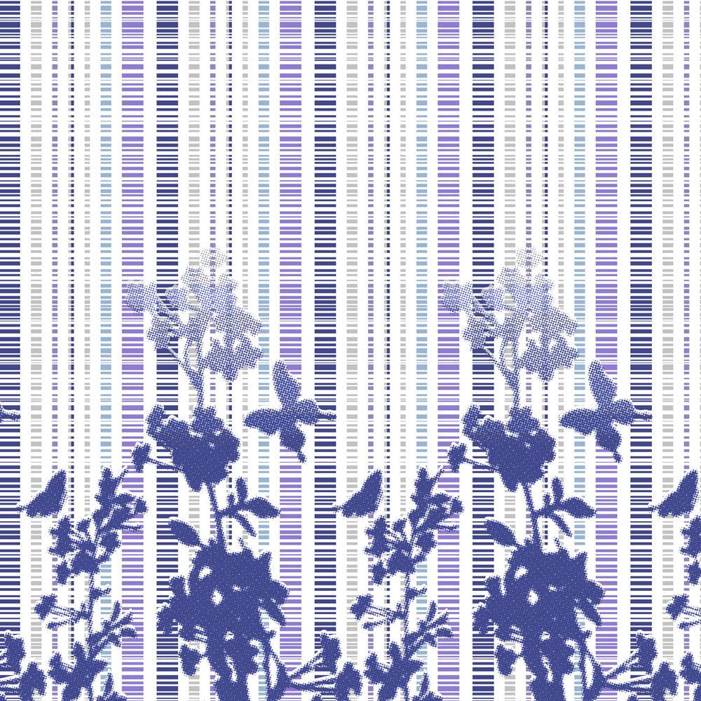 1 Yard Vibrant Light Show Floral Fabric, 20"x20" Repeat, Custom Printed