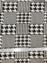 Big And Small Houndstooth Print Polyester Spandex Fabric - Black And White Houndstooth, 58" To 60" Width