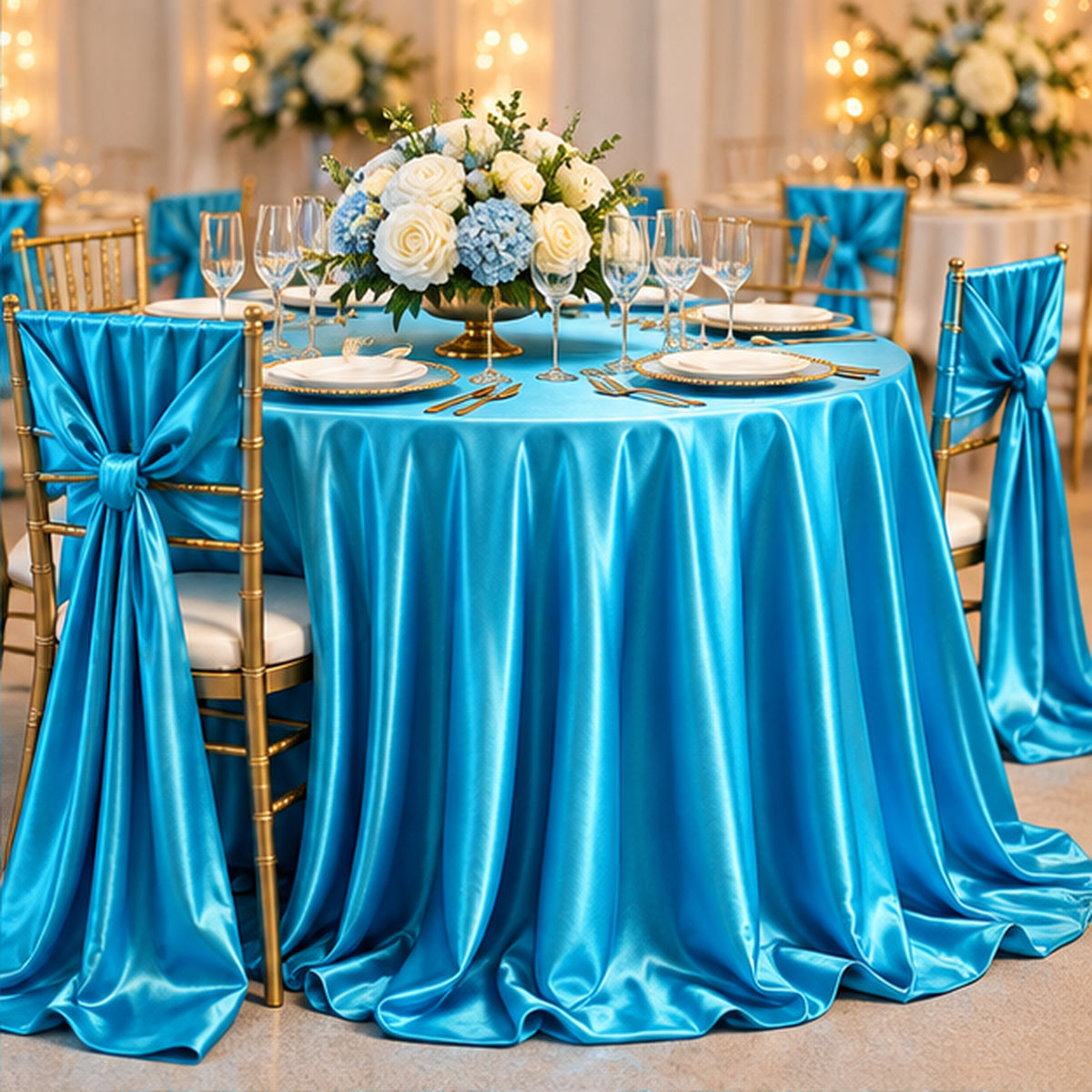 Aqua Low Stretch Polyester Fabric Extra Wide 108/120 Inch Yard