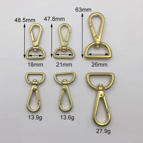 Solid Brass Dog Hook Swivel Snap Hook for Bags