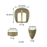 26mm Zinc Alloy 3-Piece Pin Belt Buckle Set for Men