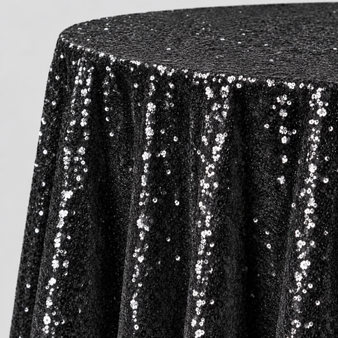 Glitz Sequin Round Tablecloth 90 Inch Sparkle Polyester Cover