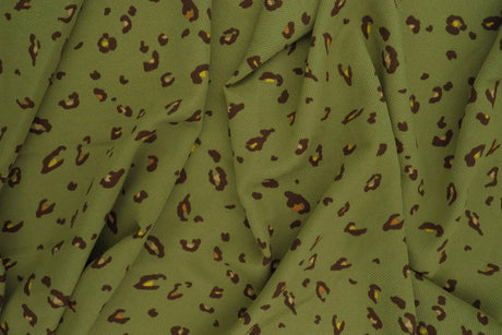 1 Yard Twill Animal Leopard Print Fabric, 58/59'' Wide Polyester Spandex Blend