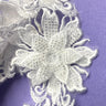 1 Yard Embroidered on 100% Polyester Net Mesh 2.5" Wide Beaded 3D Floral Lace Trimming