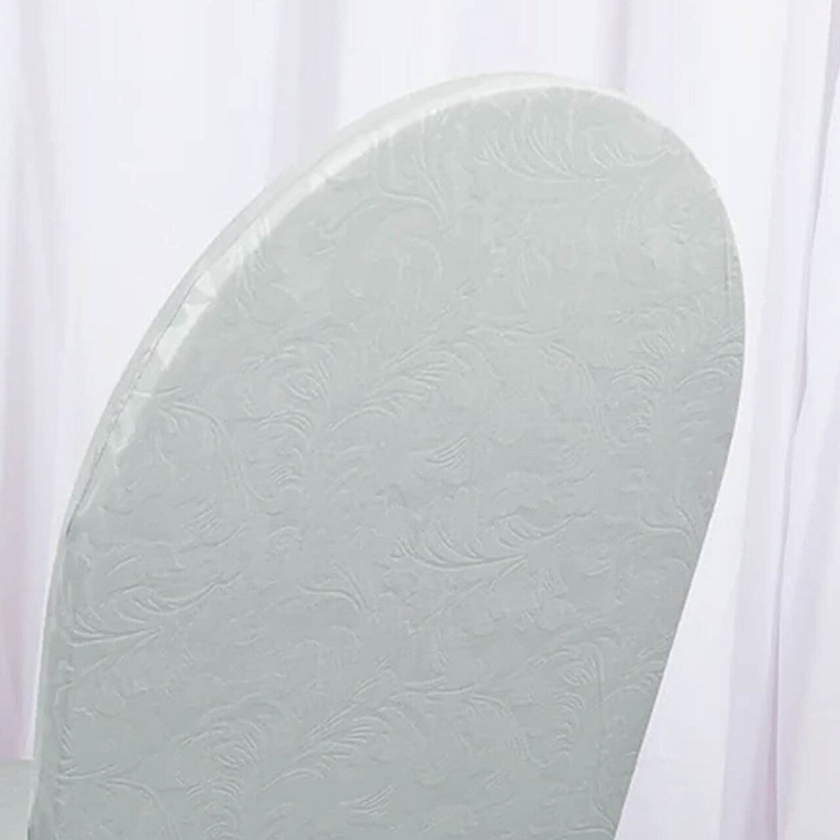 1 Piece Silver Embossed Vintage Spandex Banquet Chair Cover Elegant Event Slipcover