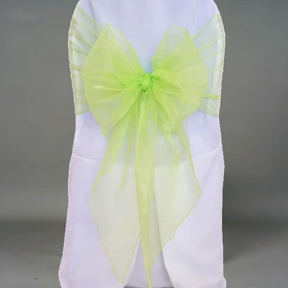 10 Pieces Apple Green Angle End Organza Chair Ties, 12"x116" Party Accessories