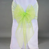 10 Pieces Apple Green Angle End Organza Chair Ties, 12"x116" Party Accessories