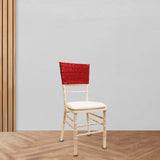 1 Piece Red Sequin Spandex Chair Cap 13.5 inch by 10 inch Event Party Decoration
