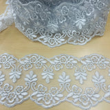 1 Yard Corded Double Sided Lace Trimming 100% Polyester Net Mesh 6? Wide