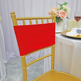 10 Pieces Stretchy Bold Red Spandex Chair Bands for Banquet Chairs 7 x 13 Inches