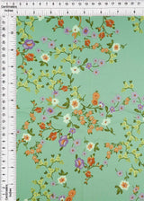 1 Yard Bubble Satin Floral Print Fabric, 58/59? Wide Polyester Spandex Blend