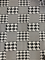 Big And Small Houndstooth Print Polyester Spandex Fabric - Black And White Houndstooth, 58" To 60" Width