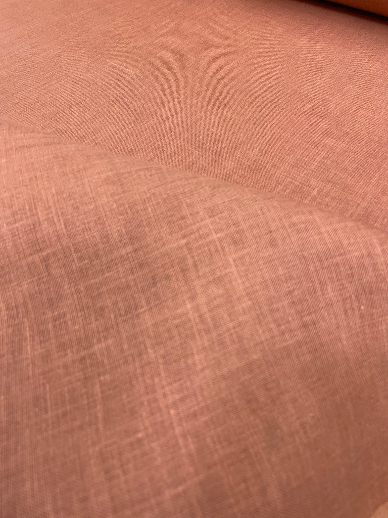 1 Yard Clay Pure Linen Fabric, Softened Finish 5.5 oz Midweight 57 Inches Wide