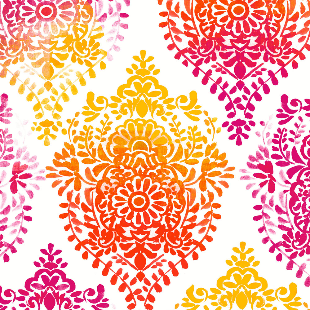 1 Yard Elegant Warm Damask Fabric 18" x 18" Repeat