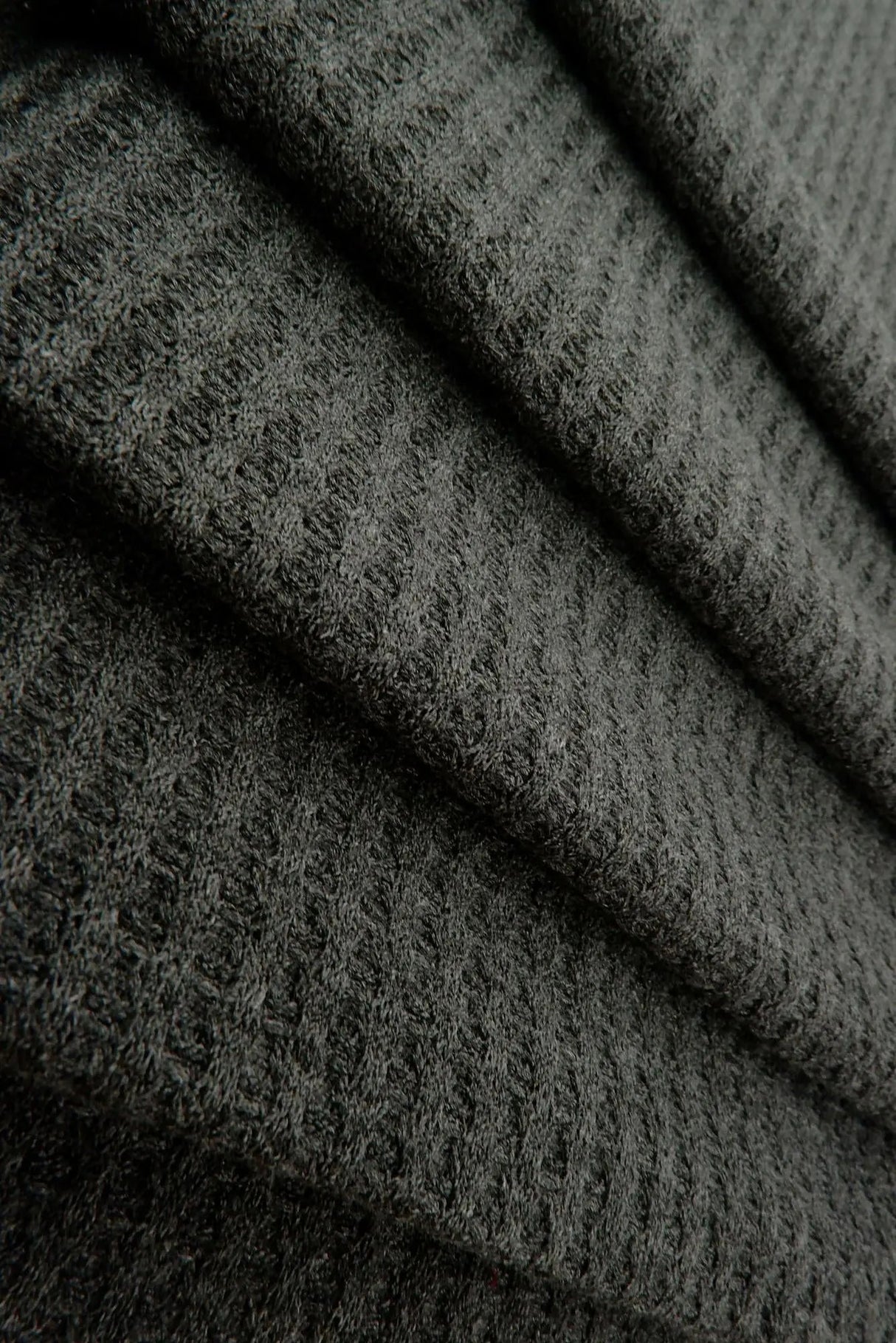 1 Yard Waffle Solid Knit Fabric, 58/60'' Wide Polyester Rayon Spandex Blend