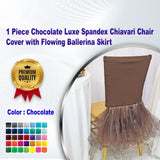 1 Piece Champagne Elegance Stretch Spandex Chiavari Chair Cover with Ballerina Flair