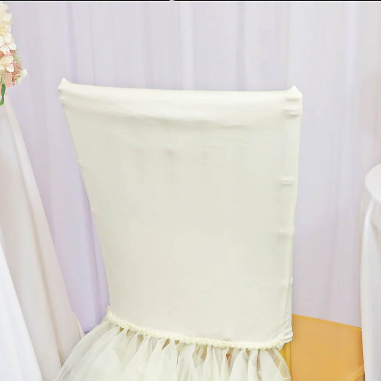 1 Piece Pewter & Charcoal Ballerina Spandex Chiavari Chair Cover Sleek Stretch Fit with Flowing Skirt