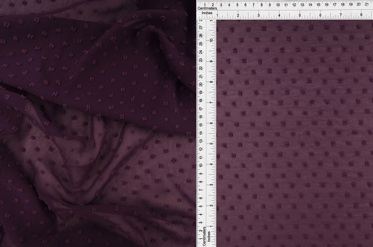 Solid Swiss Dot Chiffon Fabric 100% Polyester Lightweight Sheer 57/58" Wide