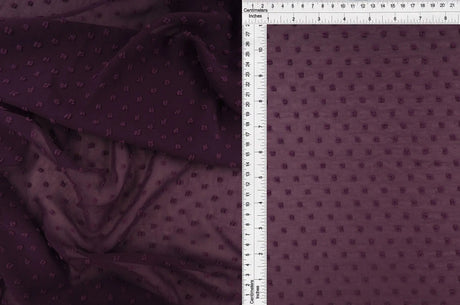 Solid Swiss Dot Chiffon Fabric 100% Polyester Lightweight Sheer 57/58" Wide