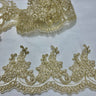 1 Yard Corded Embroidered Lace Trim 4" Wide 100% Polyester Net Mesh for Dresses & Costumes