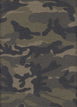 French Terry Camouflage Print Fabric 1 Yard Soft Stretch Cozy Texture 58/60" Wide