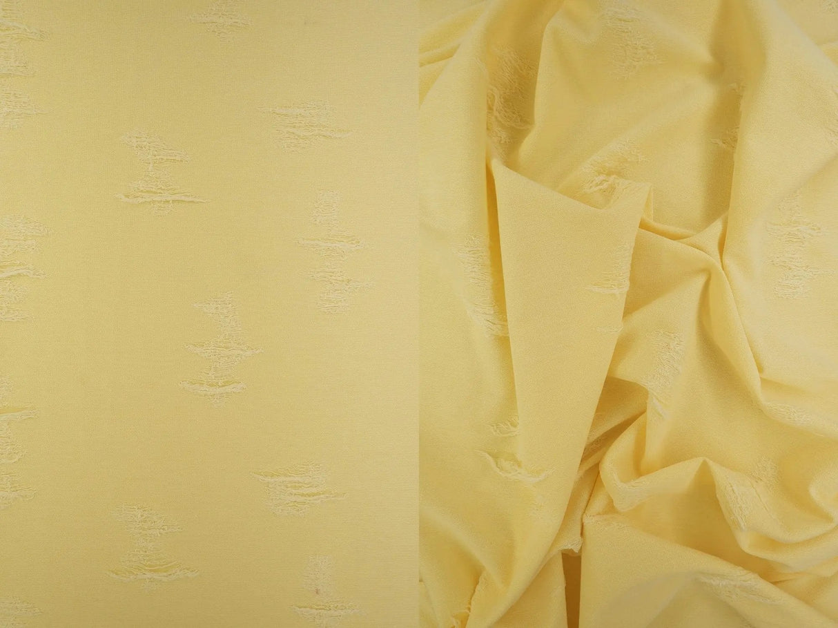 Double Knit Distressed Jacquard Solid Fabric 1 Yard Soft Stretch Textured 63/65" Wide