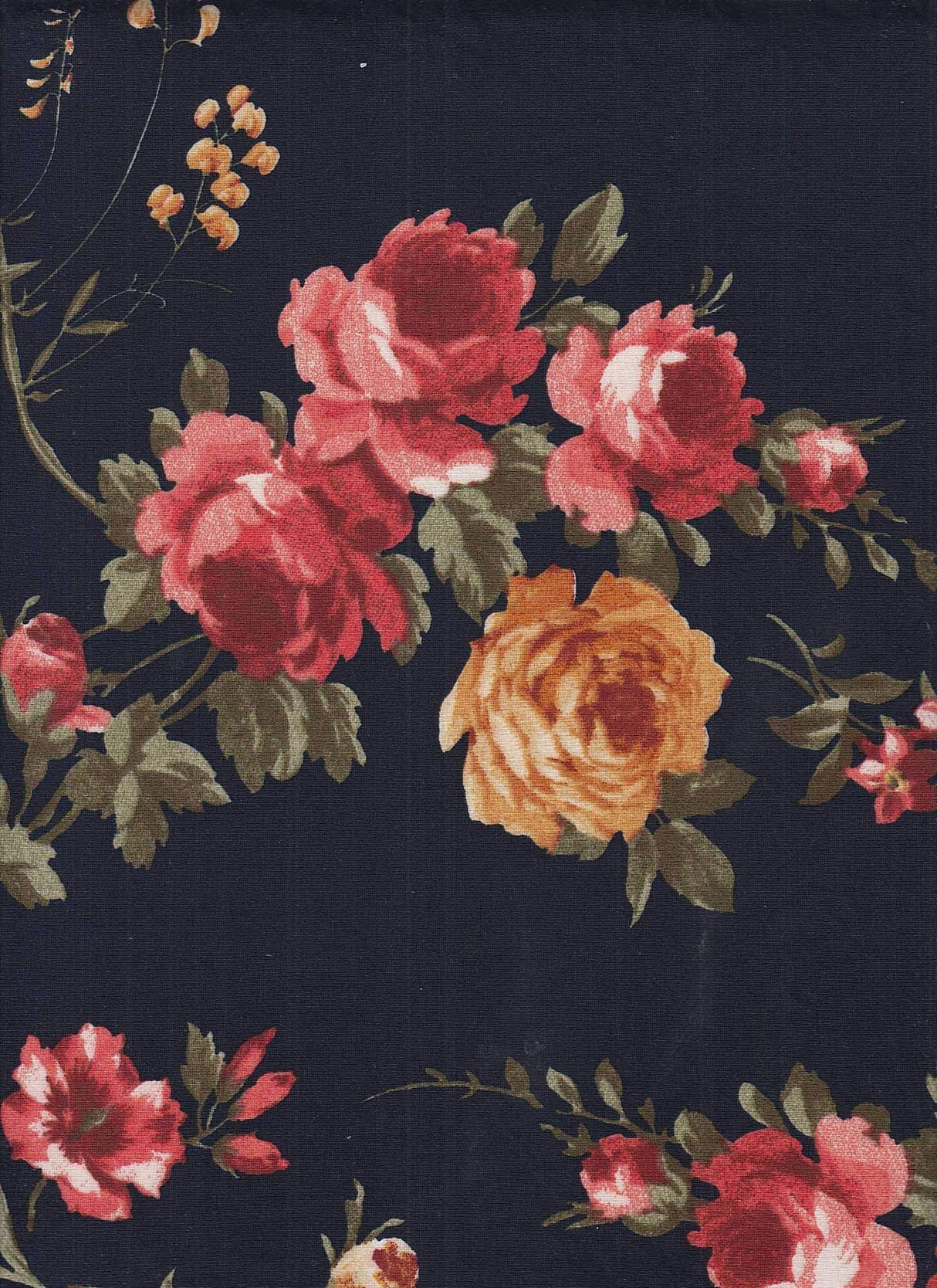 1 Yard Floral Print DTY Brushed Knit Fabric Soft Stretch Polyester Spandex 58/60 Inches Wide