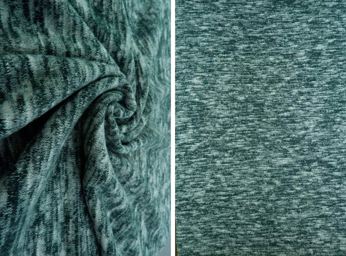 1 Yard Sweater Melange Brushed Solid Knit Fabric, 58/60'' Wide Rayon Polyester Spandex Blend