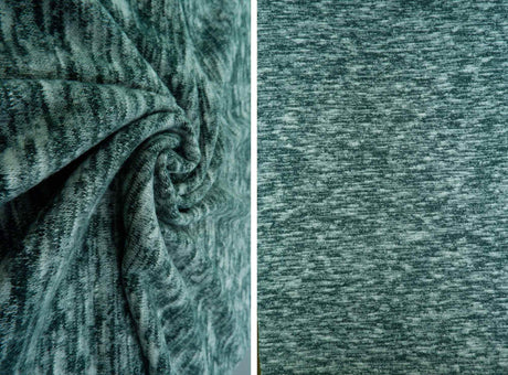 Sweater Melange Brushed Solid Fabric 1 Yard Soft Stretch Cozy Knit 58/60" Wide